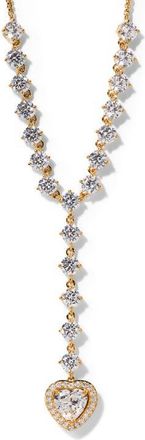 Nadri Le Bisou Halo Heart Y-Necklace in Gold at Nordstrom