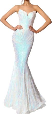 Portia & Scarlett Long Strapless Mermaid Prom Dress In Ivory