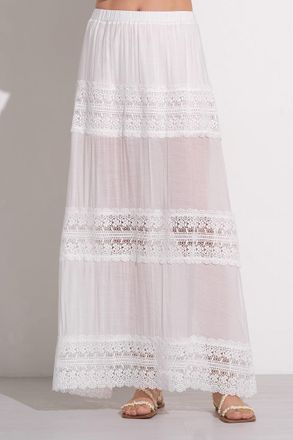 Elan Wymara Crochet Maxi Skirt In White