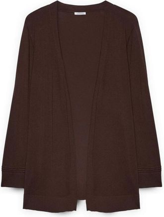 Fiorella Rubino Cardigan de punto fino de viscosa - Knitwear - Mujer - Marr&oacute;n - XL