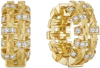 Hueb Amazonia Palha Diamond Huggie Hoop Earrings in Yellow Gold at Nordstrom