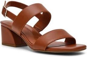 Anne Klein Macaron Block Heel Sandal in Cognac at Nordstrom Rack, Size 6.5