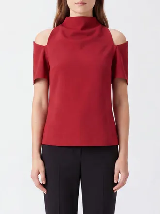 Federica Tosi Blusa in cady a maniche corte con collo alto e spalle cut-out