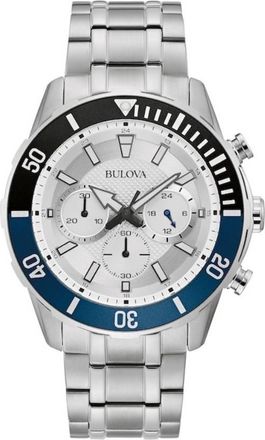Bulova Chronograph Quartz Silver Dial Mens Watch 98A257