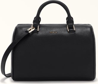 Furla Mialissa Boston Bag S Nero Black Grained Calf Leather Woman