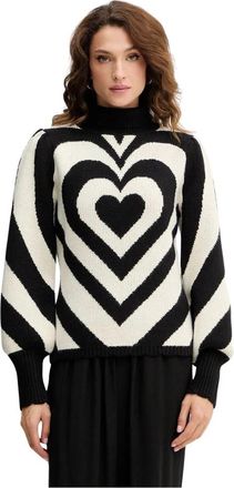 Farm Rio Heart Sweater - Dames - Coltruien - Veelkleurig - M - Wol - Truien & Vesten