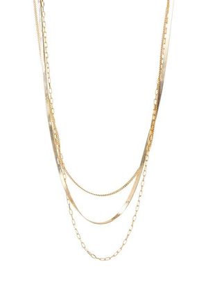 Argento Vivo Triple Layer Chain Necklace in Gold at Nordstrom