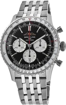 Breitling Navitimer B01 Chronograph 46 Black Dial Steel Mens Watch AB0137211B1A1