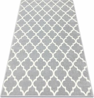 RugsX Rugsx - Alfombra Bcf Morad Trelis Espaldera Marroqu&iacute; - Gris Claro Grey 140x200 Cm