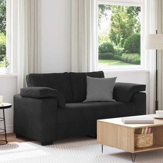 vidaXL Sof&aacute; Loveseat Terciopelo Negro 120 Cm Vidaxl