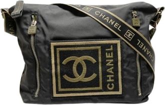 Chanel Pre-owned Cross Body Bags, female, Black, Size: ONE SIZE Pre-owned Sport Shoulder Bag
