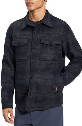 Theory Plaid Wool & Cashmere Shirt Jacket in Baltic Multi at Nordstrom Rack, Size Medium
