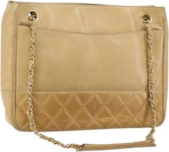 Chanel Pre-owned Vintage Schoudertas - Dames - Vintage Schoudertas - Beige - ONE Size - Leer - Vintage