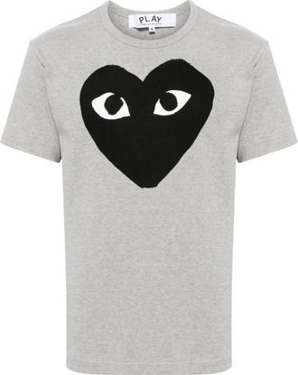 Comme Des Gar&ccedil;ons Play Basic Small Emblem T Shirt - Heren - T-shirts - Grijs - XL - Katoen - Tops