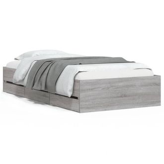 Berkfield Home Bed Frame with Drawers without Mattress Grey Sonoma 90x200 cm