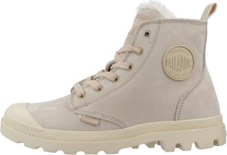 Palladium Ritssluiting Veterschoenen - Dames - Veterlaarzen - Grijs - 39 EU - Schoenen