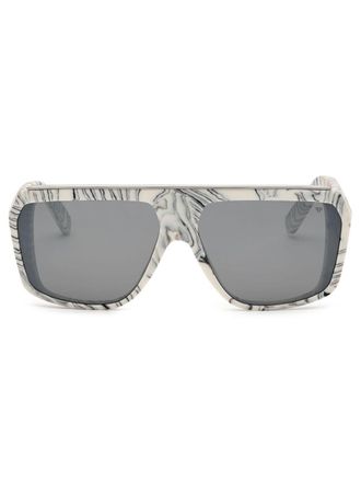 Philipp Plein Eyewear rectangle-frame sunglasses - Neutrals