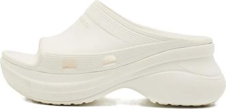 Balenciaga x Crocs Sandali slides con plateau - Bianco