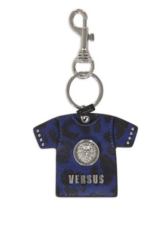Versace Medusa Head-motif keyring - unisex - Saffiano Leather/Metal - OS - Blue