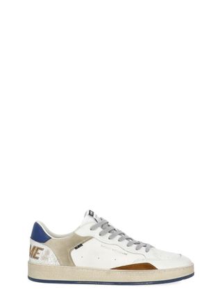 Crime London White Chelsea Used Effect Leather Sneakers