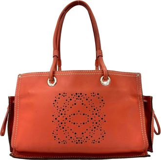 Loewe Orange Leather Handbag Tote Bag (Pre-Owned)