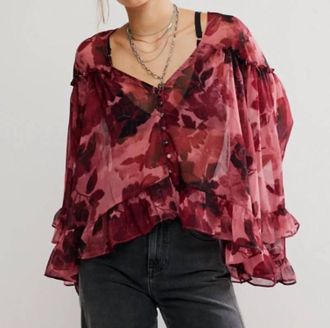 Free People Day Dreaming Blouse In Rose Combo