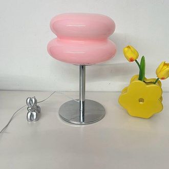 OEM L&aacute;mpara De Mesa De Noche De Cristal Con Luz C&aacute;lida, L&aacute;mpara De Mesa Tipo Hamburguesa, L&aacute;mpara Led Peque&ntilde;a, L&aacute;mpara De Escritorio, Para Dormitorio, Sal