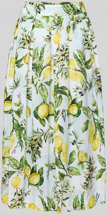 Marc Cain Midirock im Allover-Look in Weiss, Gr&ouml;&szlig;e 38