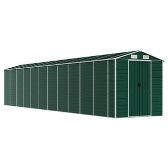 Berkfield Home Garden Shed Green 191x980x198 cm Galvanised Steel | Size: 191 x 980 x 198 cm