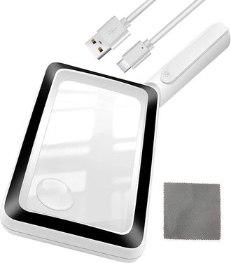 OEM Lupa Con Luz, Recargable, 4x, Para Leer - Pr&aacute;ctica Lupa Lateral Para Personas Mayores Con Discapacidad Visual - Lupa Led Ligera Para Peri&oacute;dicos, Lectu