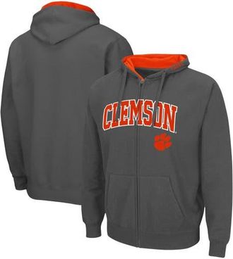 Colosseum Mens Colosseum Charcoal Clemson Tigers Arch & Logo 3.0 Full-Zip Hoodie at Nordstrom, Size Medium