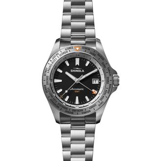 Shinola Monster GMT Automatic Bracelet Watch, 40mm in Black at Nordstrom