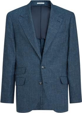 Brunello Cucinelli Houndstooth deconstructed blazer in Denim at Nordstrom, Size 52 It