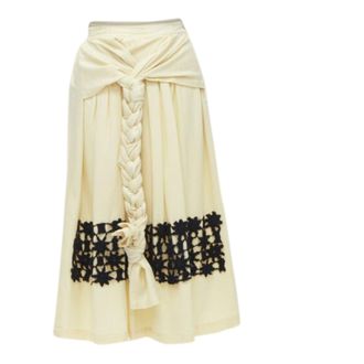 Comme Des Gar&ccedil;ons Comme des Garcons wool braid lattice embroidery skirt
