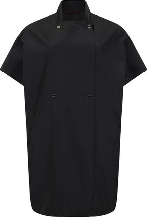 Moorer Short Sleeve Trench - Dames - Overhemden - Zwart - 2XL - Polyester - Overhemden
