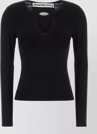 Alexander Wang stretch viscose blend fitted long sleeve top