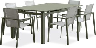 DCB Garden Miami - Conjunto De Comedor De Jard&iacute;n 6 Plazas De Aluminio Dcb Garden