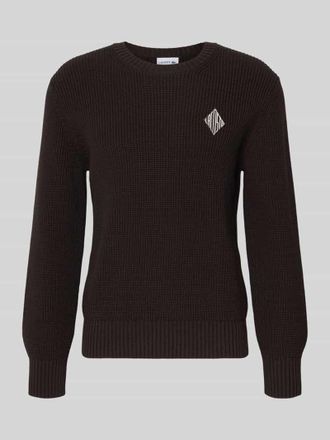 Lacoste Regular Fit Pullover aus Baumwoll-Mix Modell COTES PERLES in Schoko, Gr&ouml;&szlig;e XXXL