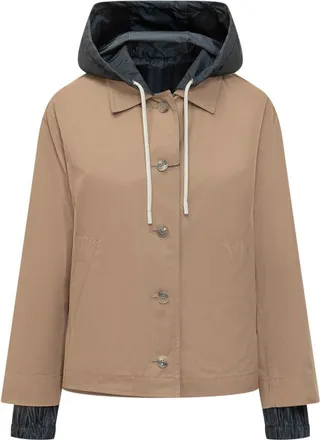 Herno Beige Solid Hood Jacket