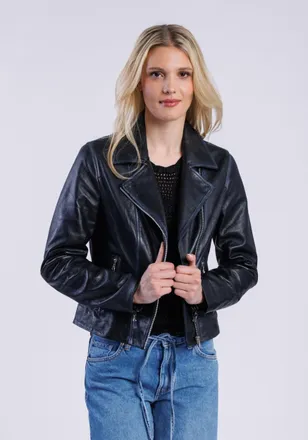 Freaky Nation Lederjacke FREAKY NATION Lederjacke-FN, Damen, Gr. M (38), schwarz, Oberstoff: 100% Leder; Futter: 100% Baumwolle, normal, Jacken Lederjacke