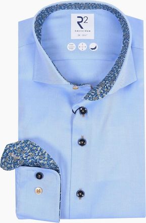 R2 Mens R2 Long Sleeved Cut Away Collar Shirt Light Blue - Size: 40