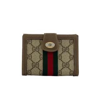 Gucci Brown Green Red Color Leather Pvc Wallet (Bi-Fold) (Pre-Owned)