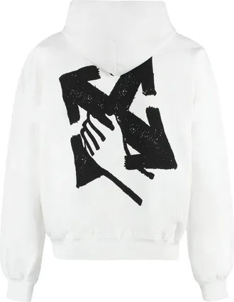 Off-white Mens White Hooded Sweatshirt Cotton Jumpers Sweater