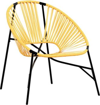 vidaXL Silla De Jard&iacute;n Con Forma Huevo Amarillo Y Negro Vidaxl