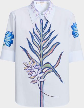Dorothee Schumacher Floral Embrace Printed Cotton Poplin Blouse