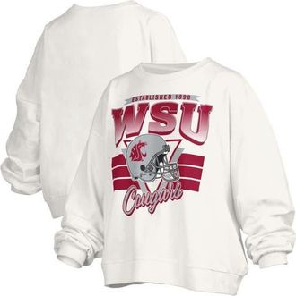 Pressbox Womens Pressbox White Washington State Cougars Oversized Janice Retro Waist-Length Pullover Sweatshirt at Nordstrom, Size Xx-Large