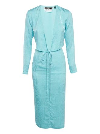 Rotate Wikkeltop en rok set met jacquard - Blauw