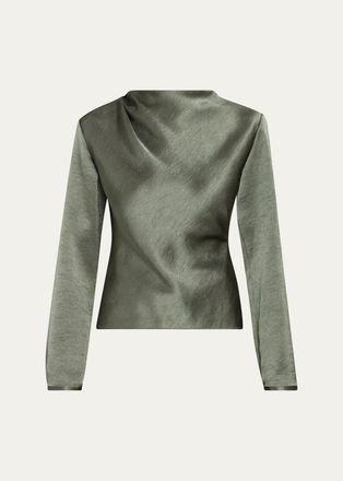 Vince Draped Cowl-Neck Blouse