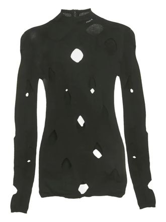 Prada cut-out mock-neck sweater - Black
