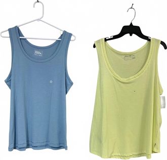 Eddie Bauer Womens Favorite Scoop Coast Cimb Ladder Two-Piece Tank Top In Blue Yellow